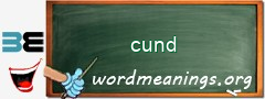 WordMeaning blackboard for cund